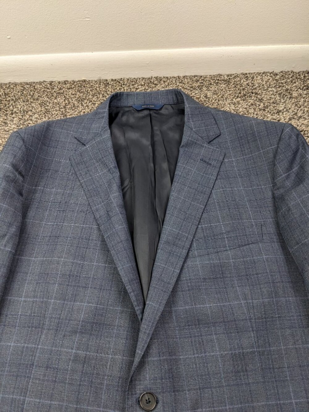 Brooks Brothers Sport Coat Italian Wool Special Selection Windowpane Plaid 44R